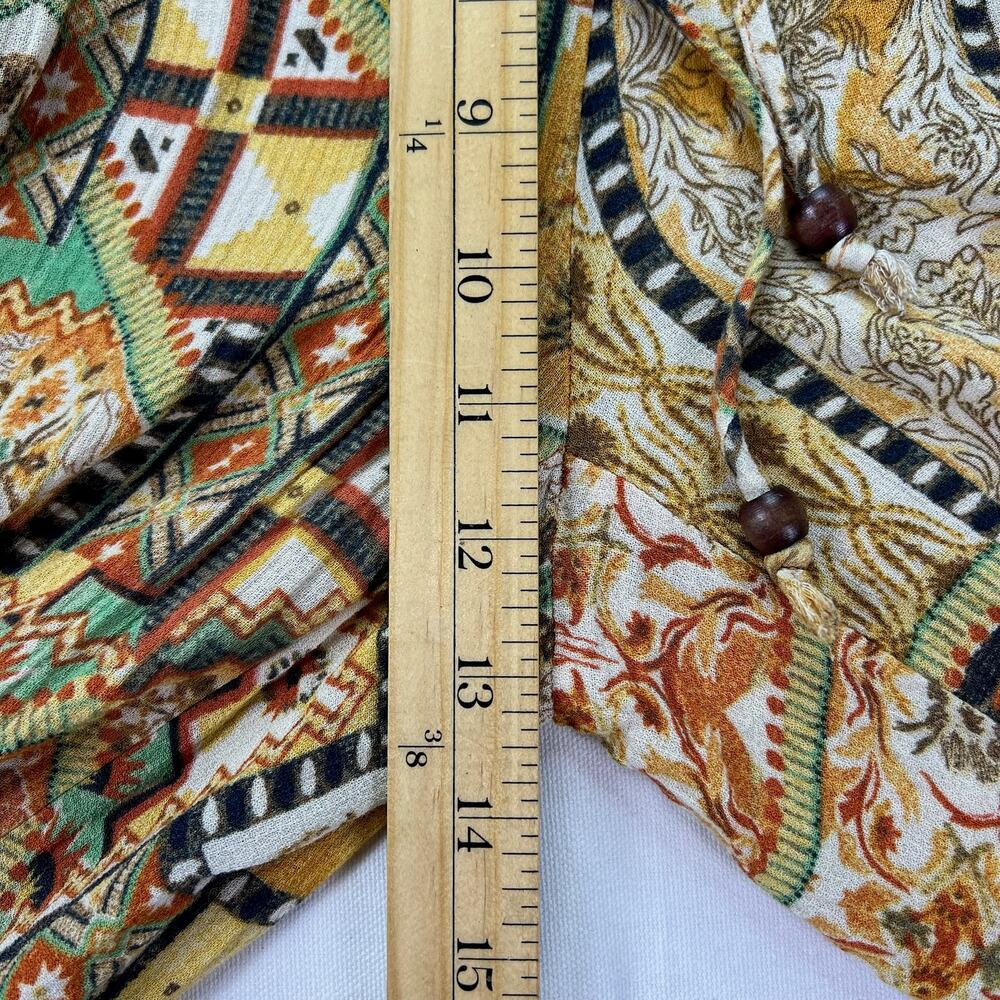 Rachel Zoe Boho Patchwork Harem Pants Womens S Viscose Elastic Tie Ankle Joggers - Picture 14 of 16